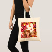 Tote Bag Portrait de fée d'automne avec feuilles d'érable (Devant (produit))