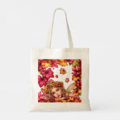 Tote Bag Portrait de fée d'automne avec feuilles d'érable (Dos)