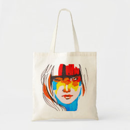 Tote Bag Portrait de femme abstrait Pop Art