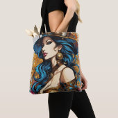 Tote Bag Portrait de femme, style steampunk (De près)