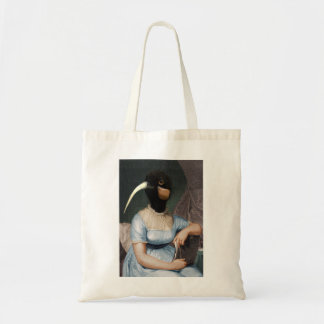 Tote Bag Portrait de Jane Austen avec tête d'oiseau