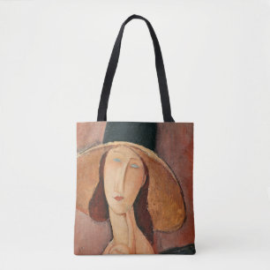 Tote Bag Portrait de Jeanne Hebuterne dans un grand casquet