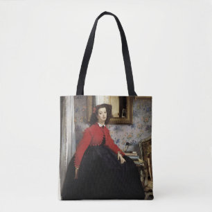 Tote Bag Portrait de Jeune Femme en Veste