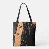 Tote Bag Portrait de la fille aux cheveux rejetés (Dos)