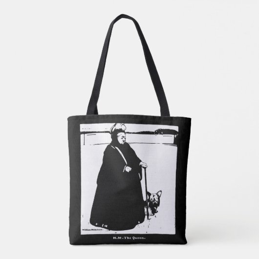 Tote Bag Portrait de la reine Victoria et Yorkie Dog (Dos)
