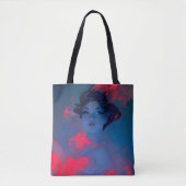 Tote Bag Portrait de Neon rose Anime Style Girl (Devant)