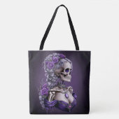 Tote Bag Portrait de squelette féminin de style camée (Devant)