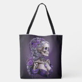 Tote Bag Portrait de squelette féminin de style camée (Dos)