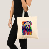 Tote Bag Portrait d'ours coloré (Devant (produit))