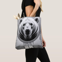 Portrait d'ours polaire avec effet de goutte métal