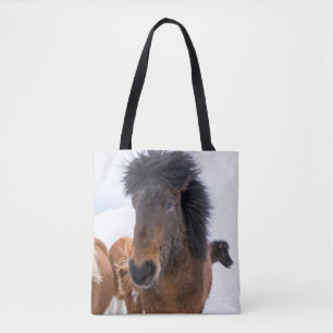 Tote Bag Portrait drôle de cheval islandais