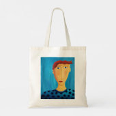 Tote Bag Portrait D'Un Homme Peinture D'Art Contemporain (Dos)