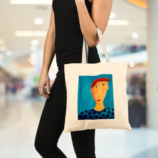 Tote Bag Portrait D'Un Homme Peinture D'Art Contemporain