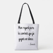 Tote Bag Portrait femme pixel regard intense et silencieux (Dos)