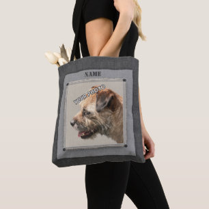 Tote Bag Portrait gris pour animaux de compagnie Photo Frin