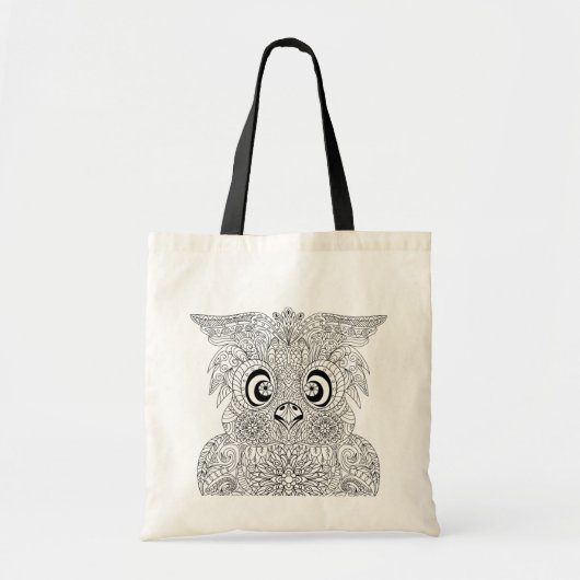 Tote Bag Portrait inspiré de hibou (Devant)