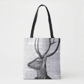 Tote Bag Portrait noir et blanc de cerfs (Devant)