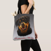 Tote Bag Portrait personnalisé Rottweiler couleur chien (De près)