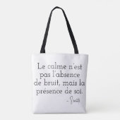 Tote Bag Portrait Pixel Doux avec Citation Silencieuse (Dos)