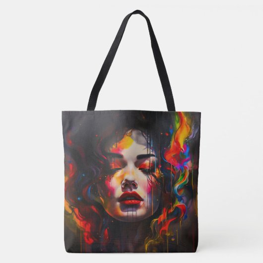 Tote Bag Portrait surréaliste gras (Devant)