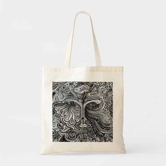 Tote Bag Portrait Trippy (Devant)