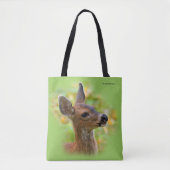 Tote Bag Portrait vierge du cerf de queue noire souriant Fa (Devant)