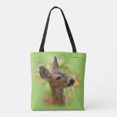 Tote Bag Portrait vierge du cerf de queue noire souriant Fa (Dos)