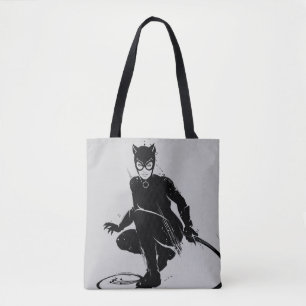 Tote Bag Pose à pinceau en encre Catwoman
