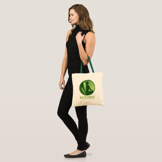 Tote Bag Pose de méditation Vert Gradient doux (Devant (modèle))