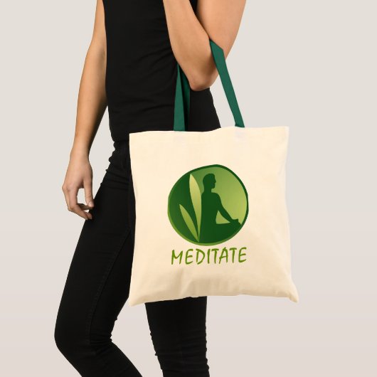 Tote Bag Pose de méditation Vert Gradient doux (Devant (produit))