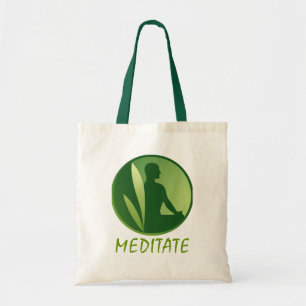 Tote Bag Pose de méditation Vert Gradient doux