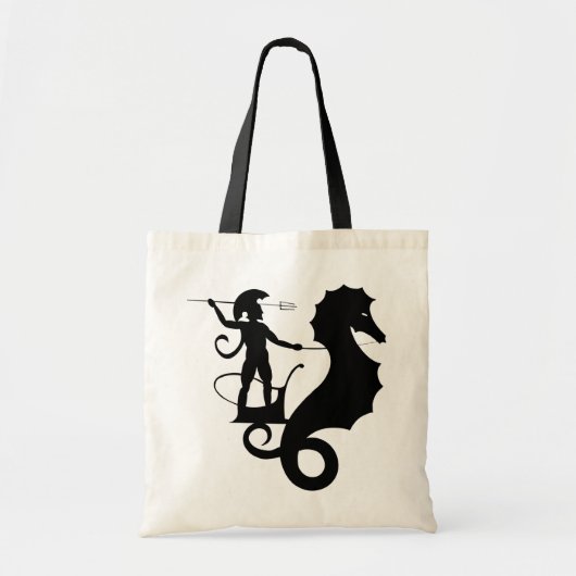 Tote Bag Poseidon, dessin de relief grec (Devant)