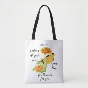 Tote Bag Poser toute votre attention sur Lui 1 Pierre 5:7 C