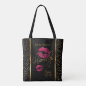 Tote Bag Posez-moi des questions sur mes lèvres glamour - L (Dos)