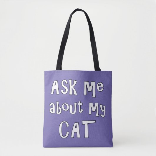 Tote Bag Posez-moi des questions sur mon chat (Devant)