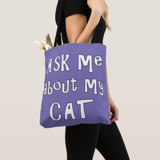 Tote Bag Posez-moi des questions sur mon chat (De près)