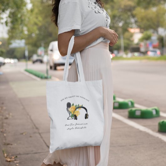 Tote Bag Posez-moi des questions sur mon Podcast | Monogram