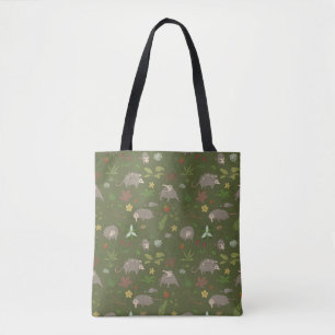 Tote Bag Possum dans un champ de Berry en vert