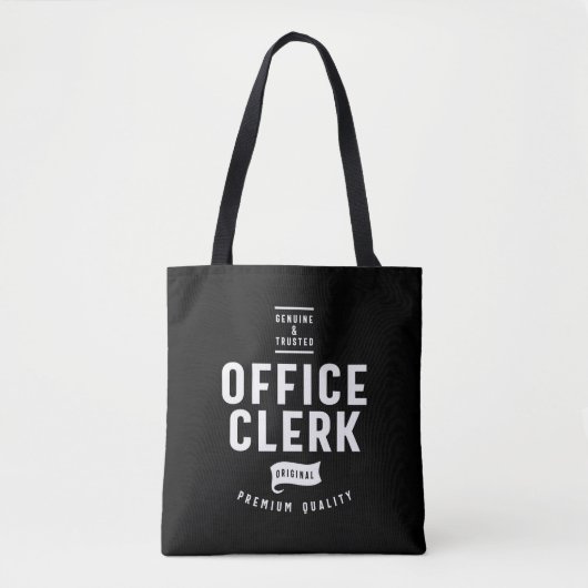 Tote Bag Poste de commis de bureau Titre cadeau (Devant)