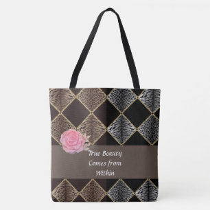 Tote Bag Poster de animal à deux tons de diamant Fourre-to