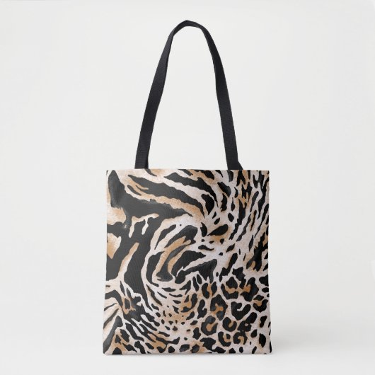 Tote Bag Poster de animal : Leopard Zebra Tiger (Devant)