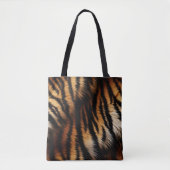 Tote Bag Poster de animal Orange Black Tiger Stripes (Devant)