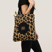 Tote Bag Poster de animal sauvage léopard + Monogramme (De près)