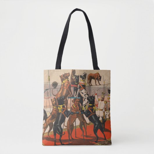 Tote Bag Poster De Cirque Des Grands Danois Avec Entraîneur (Devant)