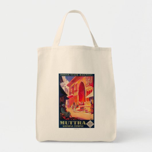 Tote Bag Poster de voyage du temple Muttra Krishna (Devant)