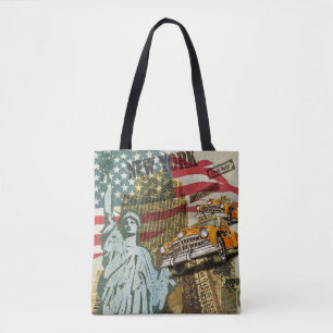 Tote Bag Poster de voyage new-yorkais vintage.