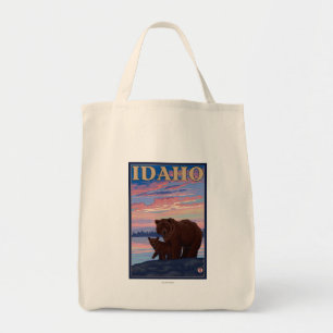Tote Bag Poster de voyage Ours et CubIdahoVintage