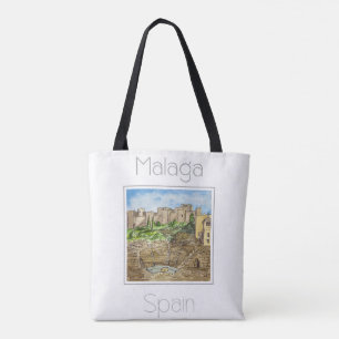 Tote Bag Poster de voyage pour Malaga Espagne