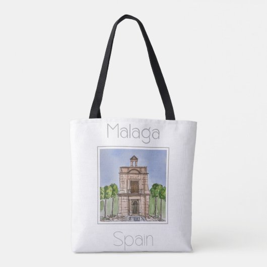 Tote Bag Poster de voyage pour Malaga Espagne (Dos)