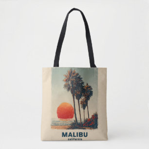 Tote Bag Poster du Vintage voyage Malibu California